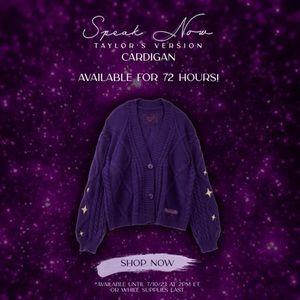 Taylor Swift Official Merch Speak Now (Taylor’s Version) Cardigan💜✨